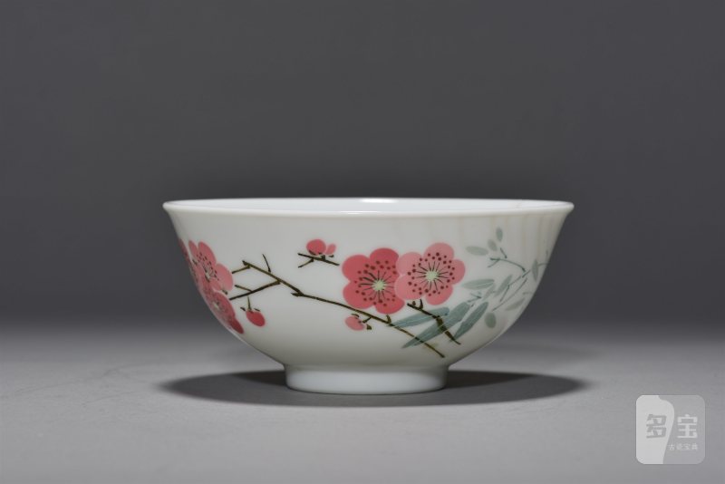 近现代 7501 釉中彩竹叶梅花碗 - 图3